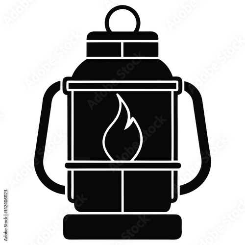 isolated Black vector combat ration heater on white background