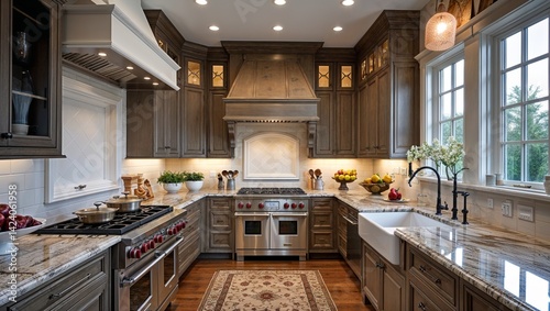 This kitchen shines with elegance from countertops to cabinetry