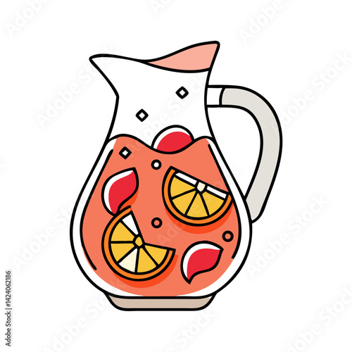sangria pitcher icon, sangria pitcher vector illustration-simple illustration of sangria pitcher, perfect for sangria pitcher logos and icons