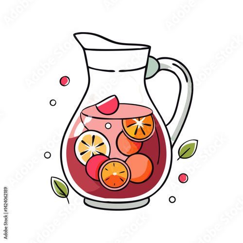sangria pitcher icon, sangria pitcher vector illustration-simple illustration of sangria pitcher, perfect for sangria pitcher logos and icons