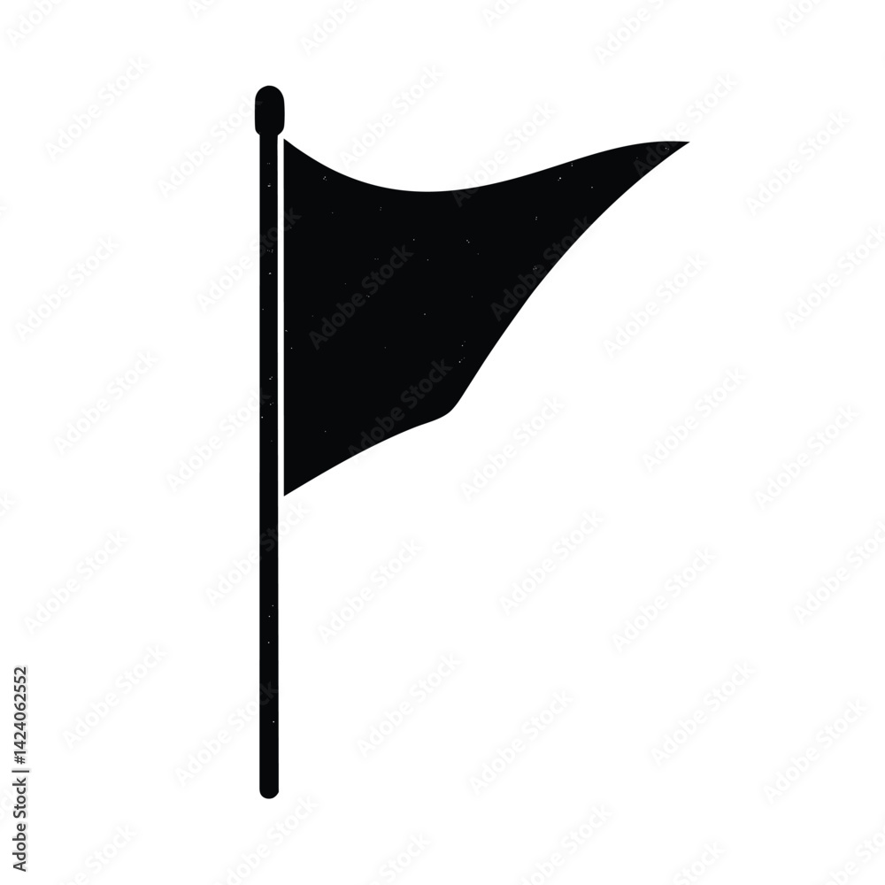 isolated Black vector command flag on white background isolated Black vector command flag on white background