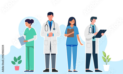 team of Doctors and Nurses of Healthcare and Medical concept