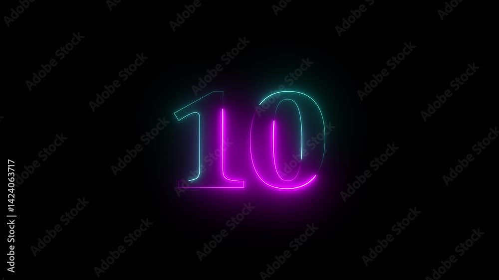 Abstract glowing neon number Abstract glowing neon number