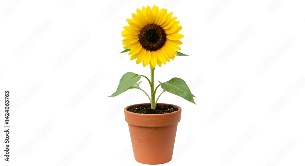 Obraz premium Vibrant sunflower potted plant
