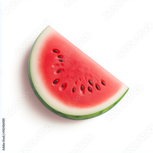 Fresh watermelon slice with juicy red interior, perfect for summer. Ideal for healthy recipes and refreshing snacks. photo