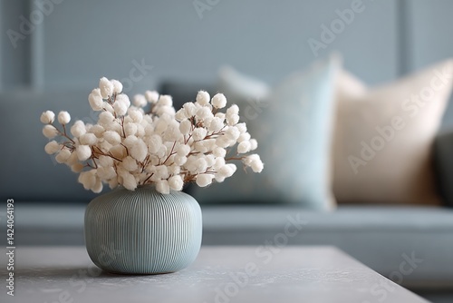 close-up of tastefully arranged minimalistic living room decor showcasing elegance of simplicity