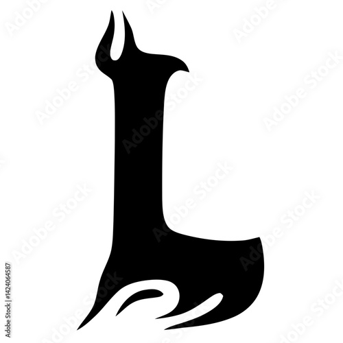 Tribal hardcore alphabet letter L⁠

