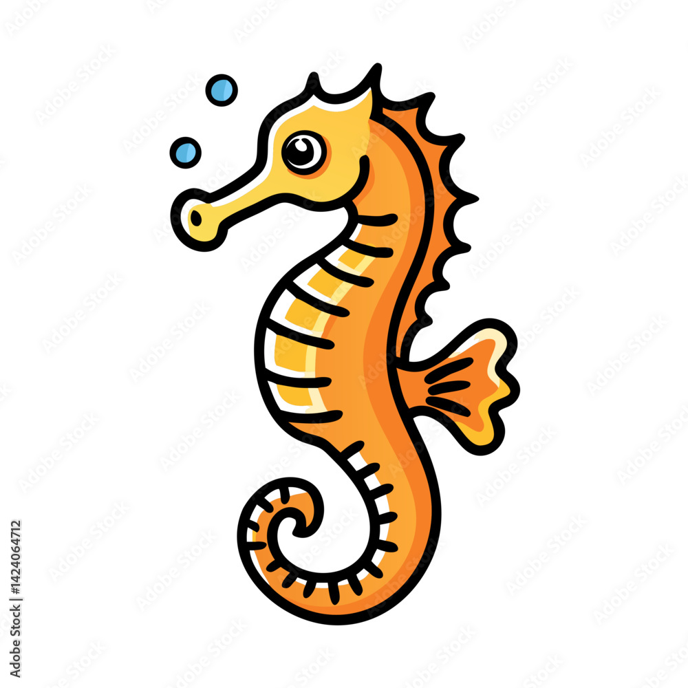 Fototapeta premium seahorse icon, seahorse vector illustration-simple illustration of seahorse, perfect for seahorse logos and icons