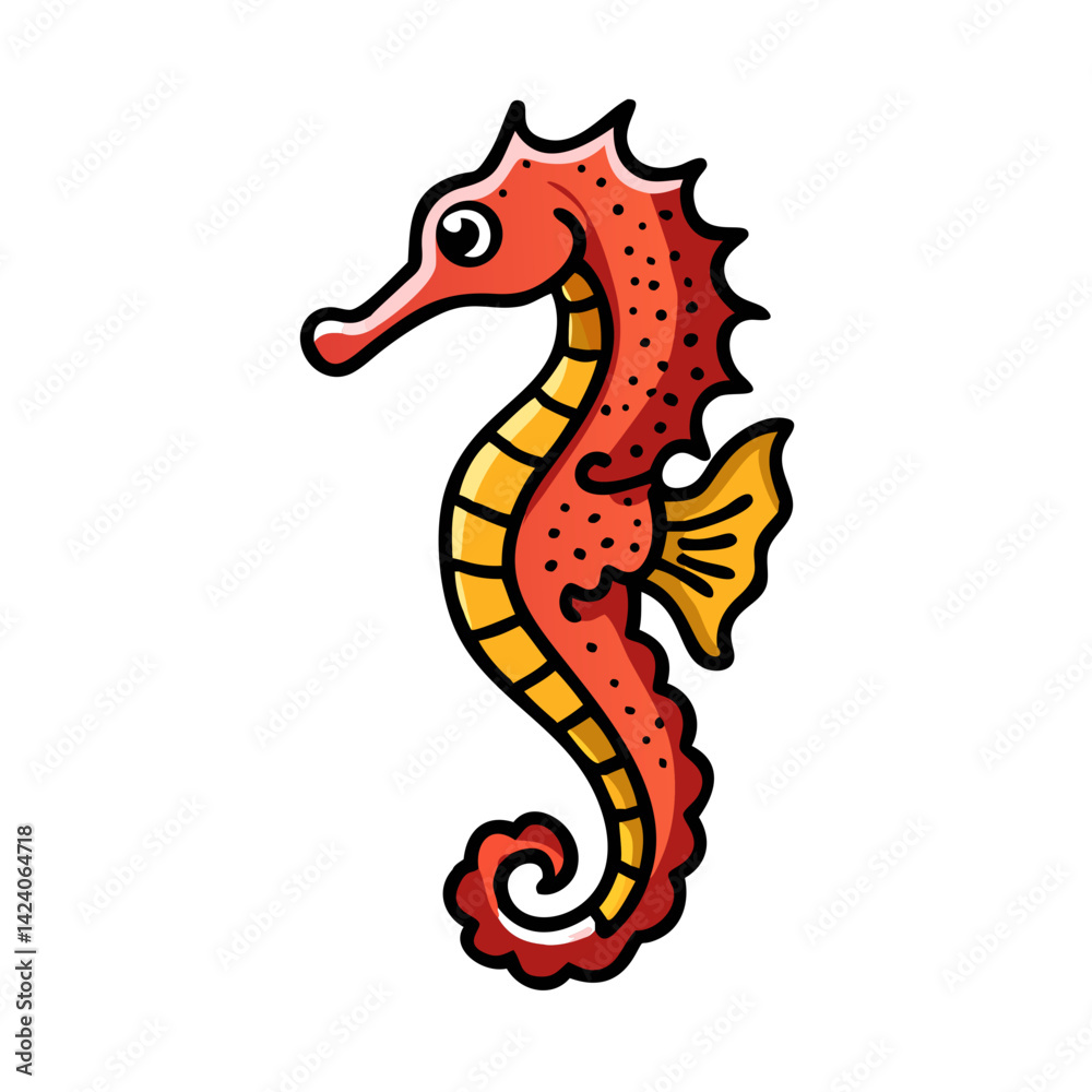 Fototapeta premium seahorse icon, seahorse vector illustration-simple illustration of seahorse, perfect for seahorse logos and icons