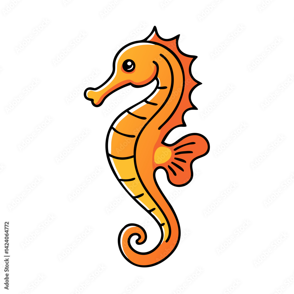 Fototapeta premium seahorse icon, seahorse vector illustration-simple illustration of seahorse, perfect for seahorse logos and icons