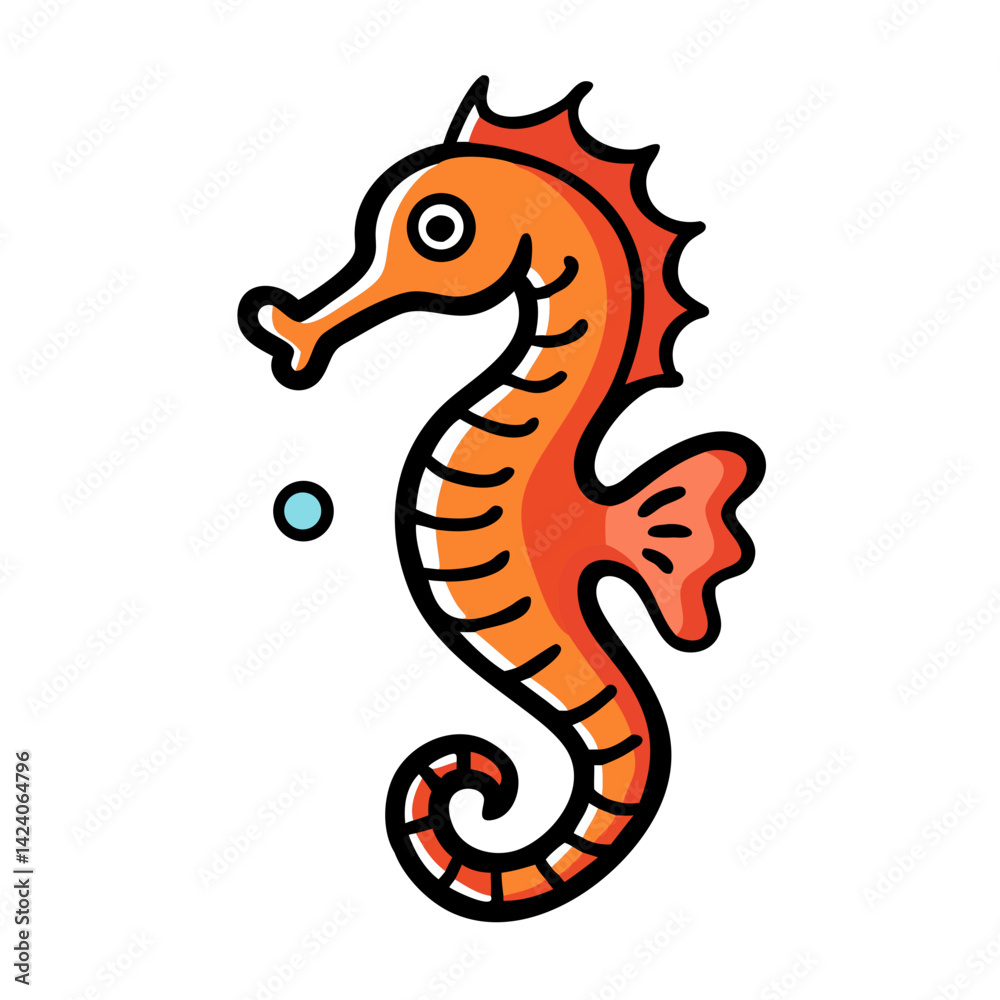 Fototapeta premium seahorse icon, seahorse vector illustration-simple illustration of seahorse, perfect for seahorse logos and icons