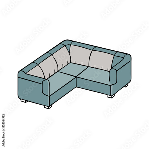 sectional sofa icon, sectional sofa vector illustration-simple illustration of sectional sofa, perfect for sectional sofa logos and icons