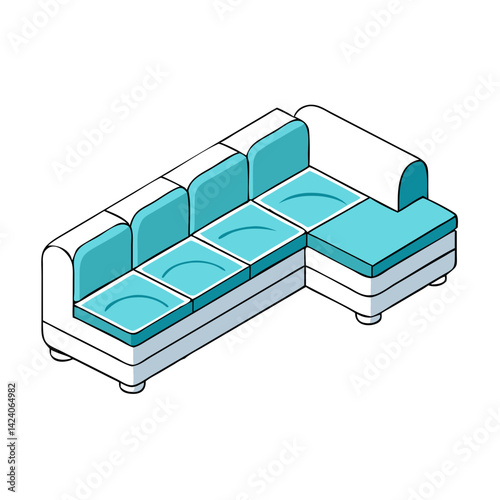 sectional sofa icon, sectional sofa vector illustration-simple illustration of sectional sofa, perfect for sectional sofa logos and icons