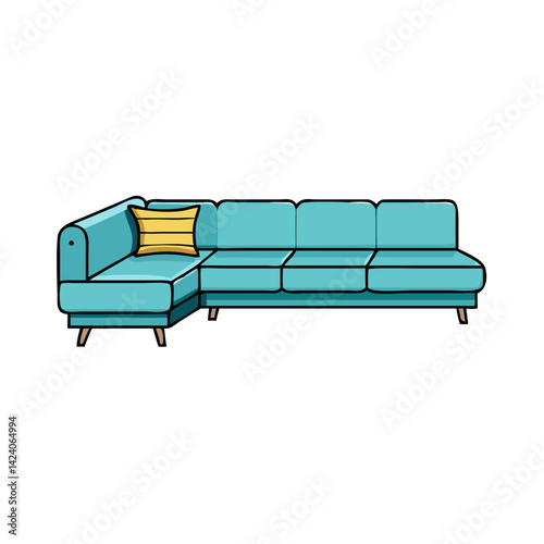 sectional sofa icon, sectional sofa vector illustration-simple illustration of sectional sofa, perfect for sectional sofa logos and icons