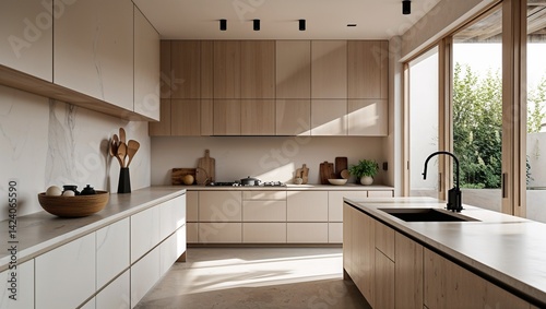 This minimalist kitchen focuses on function space and beauty