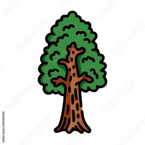sequoia tree icon, sequoia tree vector illustration-simple illustration of sequoia tree, perfect for sequoia tree logos and icons