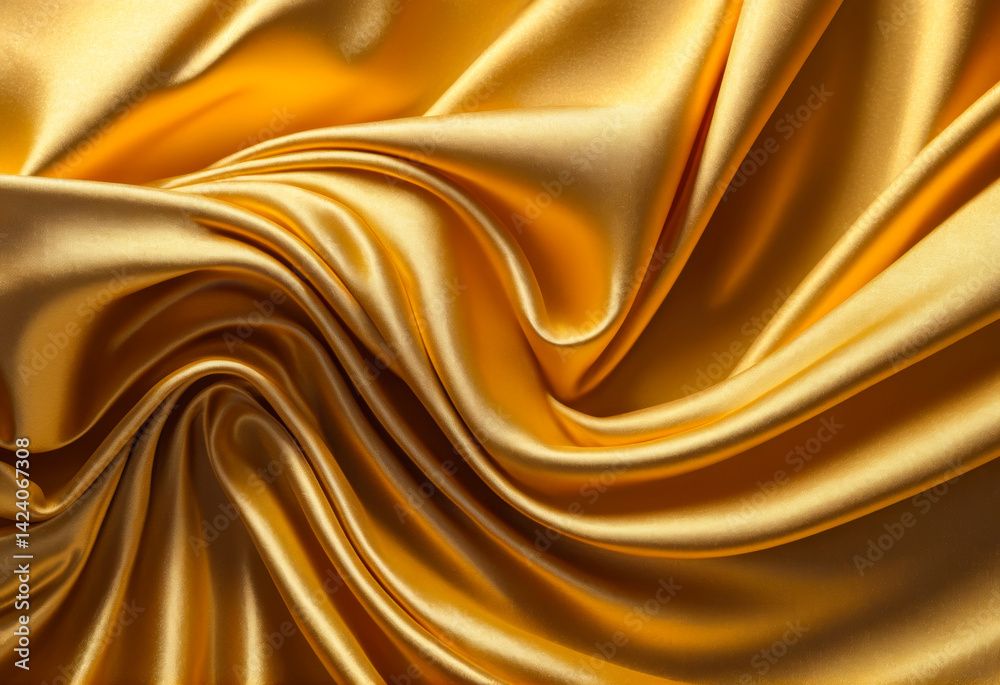 Fototapeta premium Luxurious Golden Silk Drape