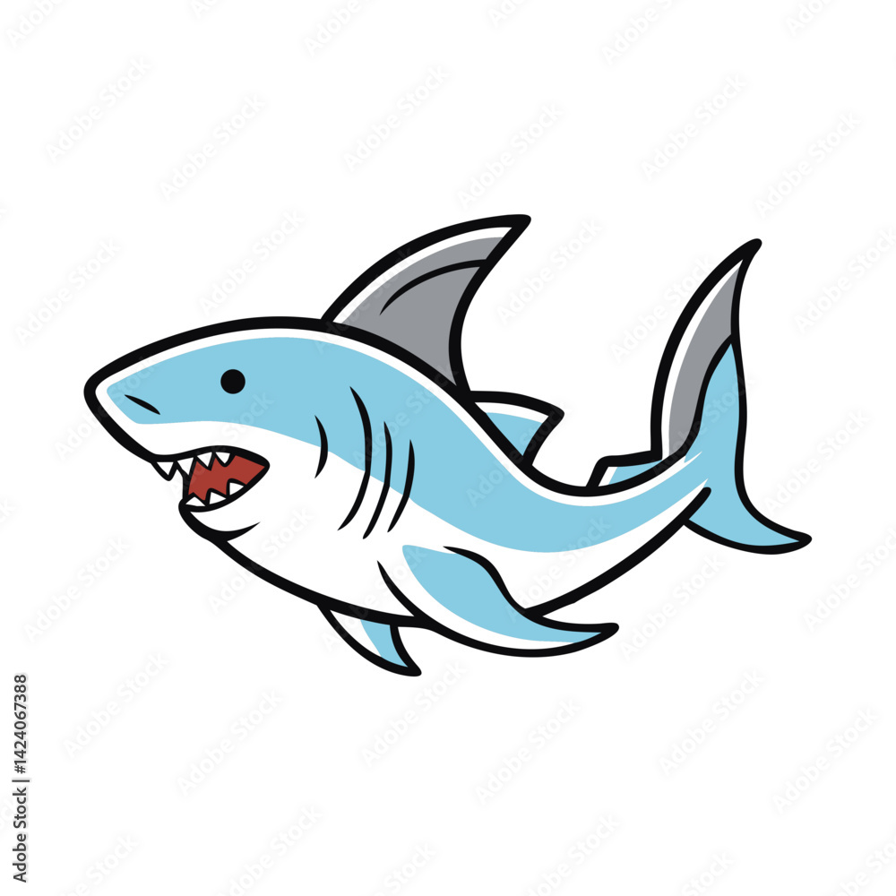 Fototapeta premium shark icon, shark vector illustration-simple illustration of shark, perfect for shark logos and icons