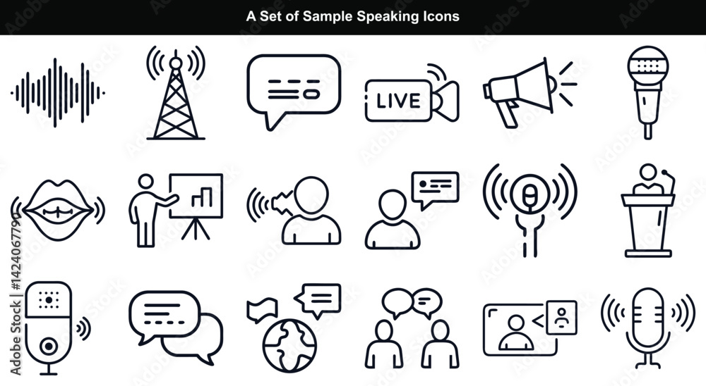 Fototapeta premium Speaking Icon Set
