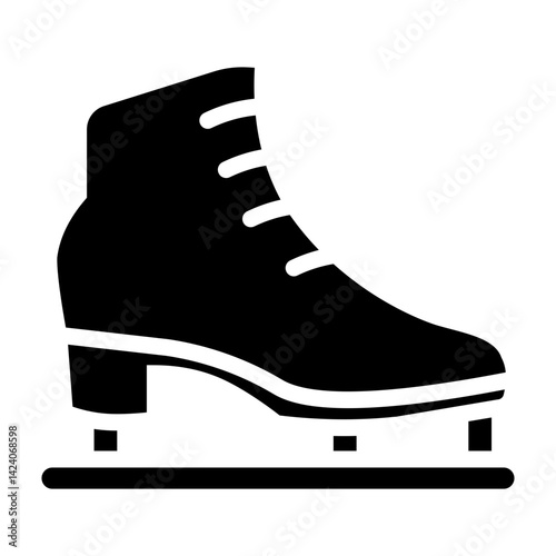Ice Skating Vector Glyph Icon Design