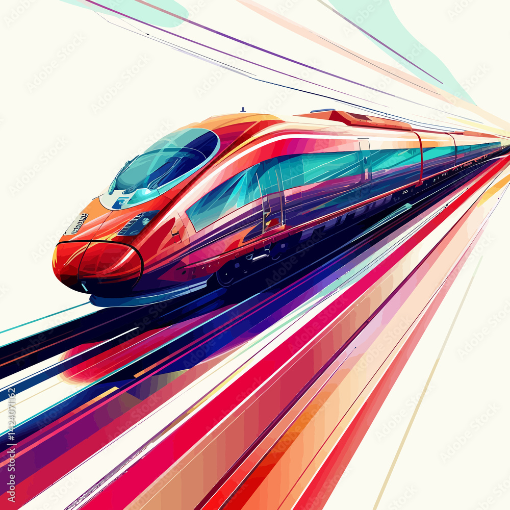 Fototapeta premium fast moving train