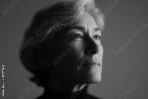 create poignant minimalist portrait of person reflecting solemnly honoring d-day legacy with blurred background