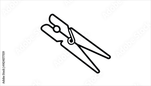 Clothespin Icon, Laundry and Drying Concept