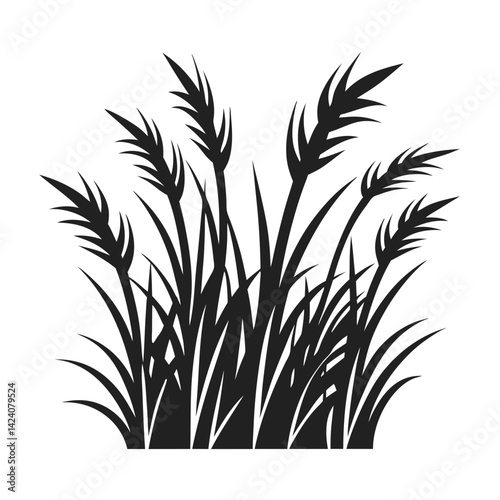 Tall Grass Reeds Silhouette