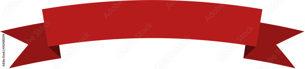 Vector of solid red ribbon banner for label, award, promotion, or festive design. Bold, flat style perfect for marketing and celebration themes. Vector of solid red ribbon banner for label, award, promotion, or festive design. Bold, flat style perfect for marketing and celebration themes.