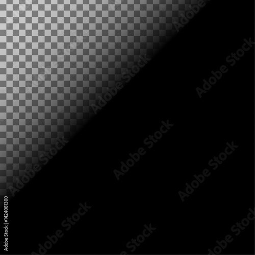 Transparent gradient on checkerboard background, light dark fade