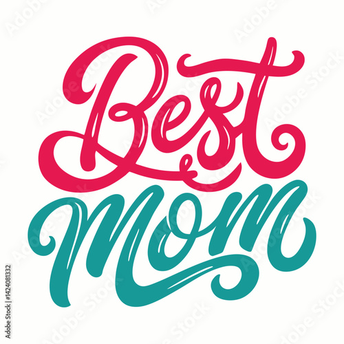 lettering script font best mom icon.