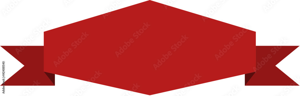 Vector of solid red ribbon banner for label, award, promotion, or festive design. Bold, flat style perfect for marketing and celebration themes. Vector of solid red ribbon banner for label, award, promotion, or festive design. Bold, flat style perfect for marketing and celebration themes.