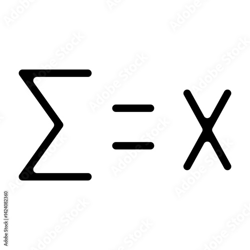 Math Equation Vector Glyph Icon Design