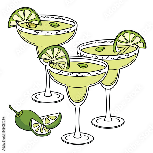 cocktail with lemon and lime