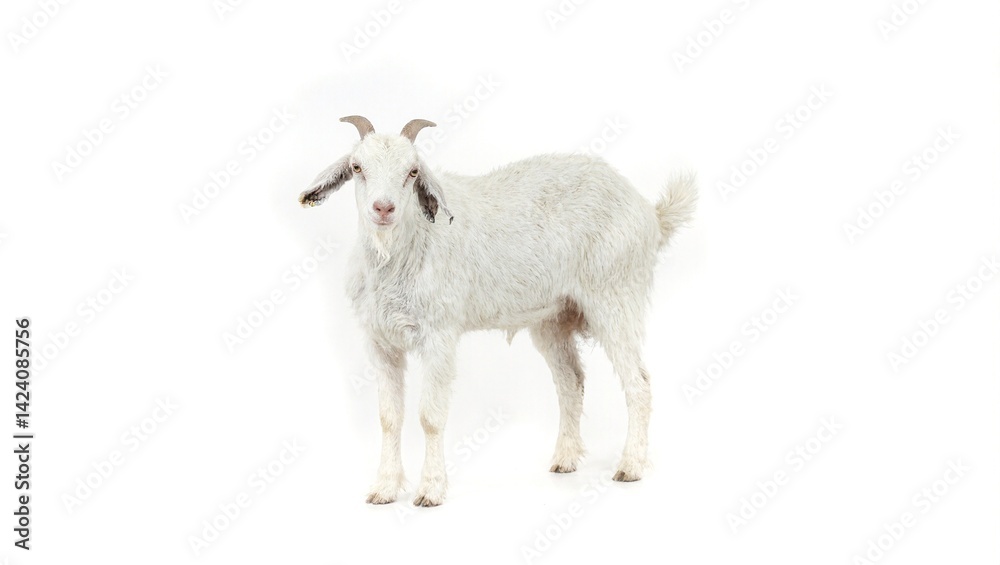 Obraz premium Goat standing isolated on white