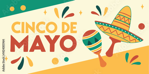 cinco de mayo holiday flyer or banner for mexican