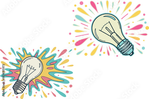Light Bulb Illustration Classic Electric Lamp Design Symbolizing Ideas & Innovation