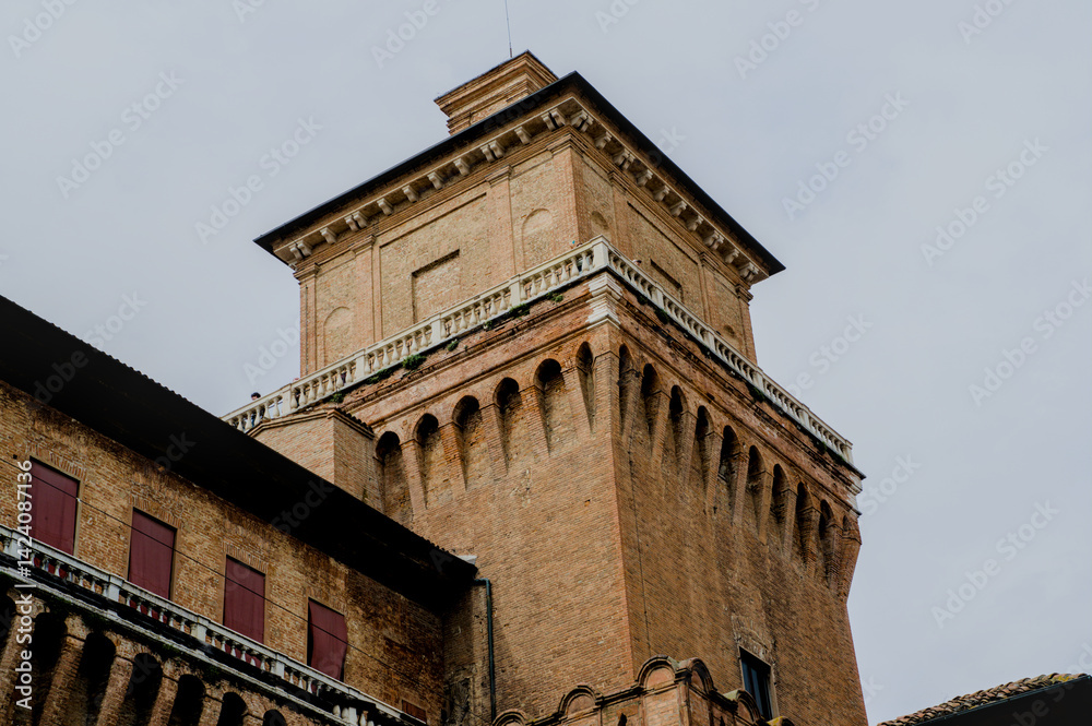 Obraz premium The narrow streets of the city of Ferrara (Emilia Romagna, Italy)