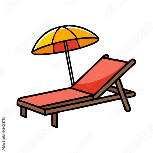 sun lounger icon, sun lounger vector illustration-simple illustration of sun lounger, perfect for sun lounger logos and icons