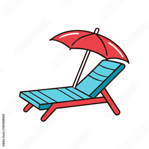 sun lounger icon, sun lounger vector illustration-simple illustration of sun lounger, perfect for sun lounger logos and icons