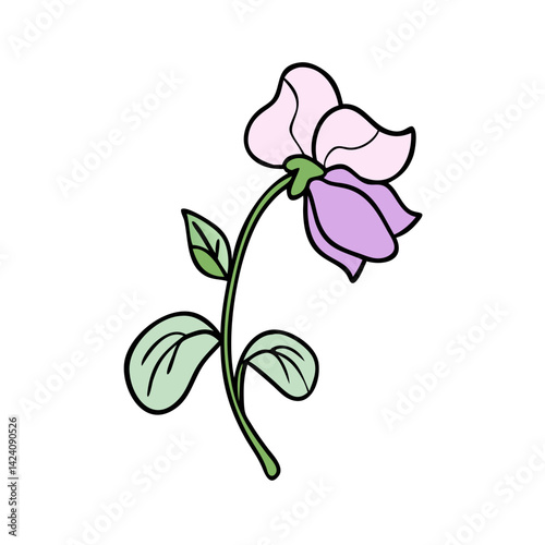 sweet pea flower icon, sweet pea flower vector illustration-simple illustration of sweet pea flower, perfect for sweet pea flower logos and icons