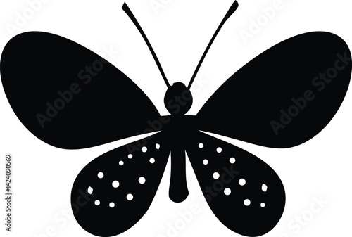 Butterfly vector illustration isolated on white shows a black swallowtail insect with beautiful yellow wings, a stunning nature design