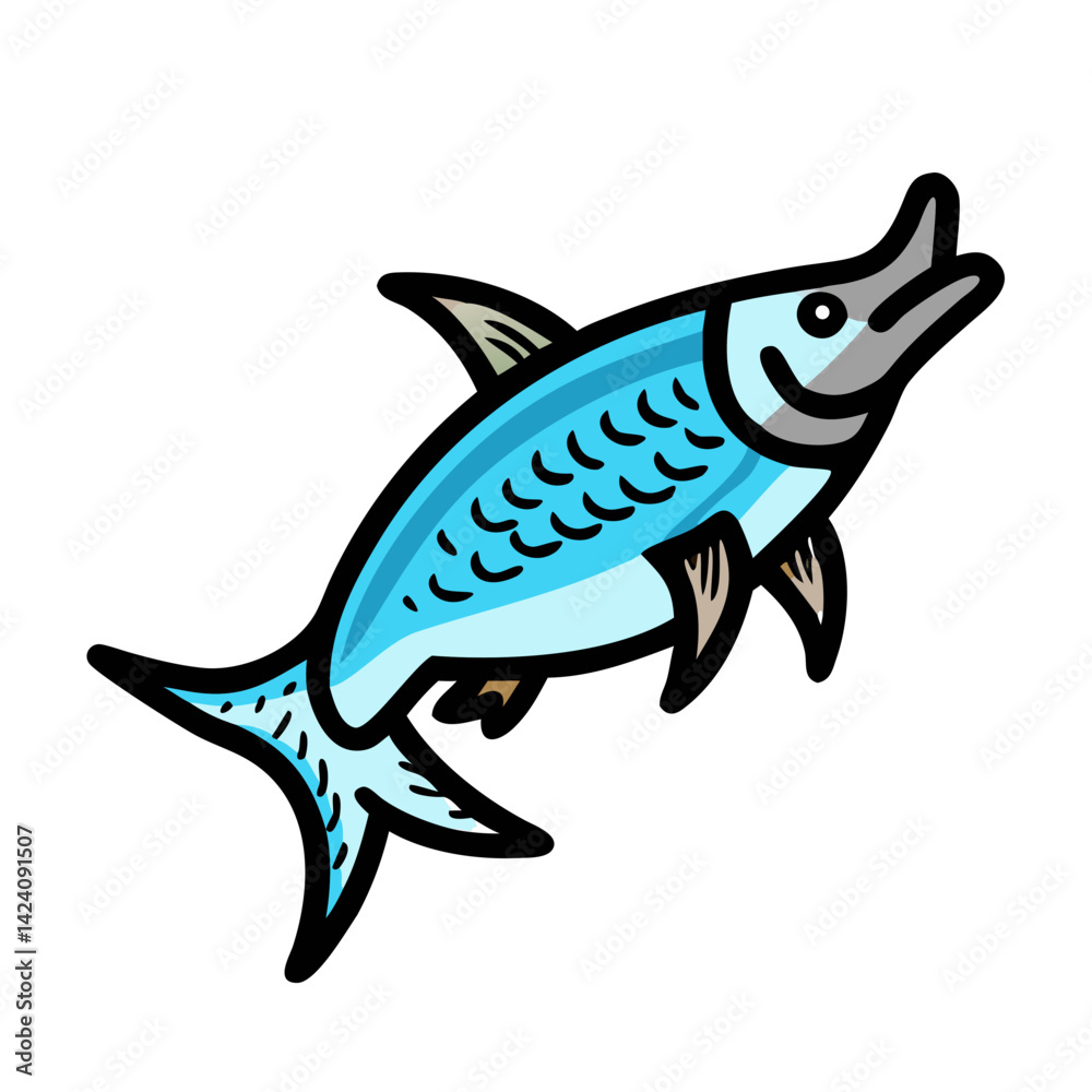 Obraz premium tarpon icon, tarpon vector illustration-simple illustration of tarpon, perfect for tarpon logos and icons
