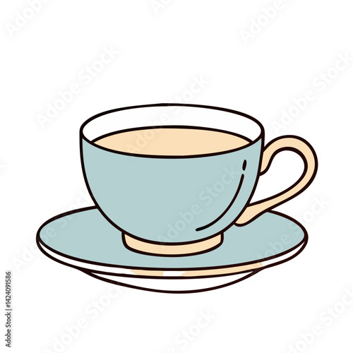 tea cup with saucer icon, tea cup with saucer vector illustration-simple illustration of tea cup with saucer, perfect for tea cup with saucer logos and icons