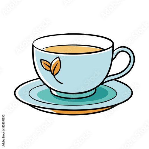 tea cup with saucer icon, tea cup with saucer vector illustration-simple illustration of tea cup with saucer, perfect for tea cup with saucer logos and icons