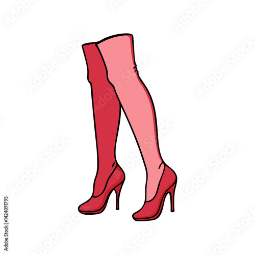 thigh high boots icon, thigh high boots vector illustration-simple illustration of thigh high boots, perfect for thigh high boots logos and icons