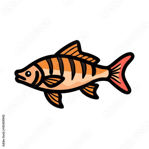 tiger barb fish icon, tiger barb fish vector illustration-simple illustration of tiger barb fish, perfect for tiger barb fish logos and icons