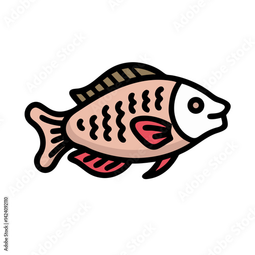 tilapia icon, tilapia vector illustration-simple illustration of tilapia, perfect for tilapia logos and icons