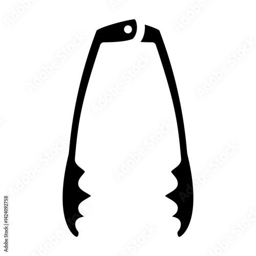 Tongs Vector Glyph Icon Design