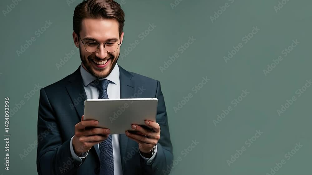 happy businessman with playful character pose happy businessman with playful character pose
